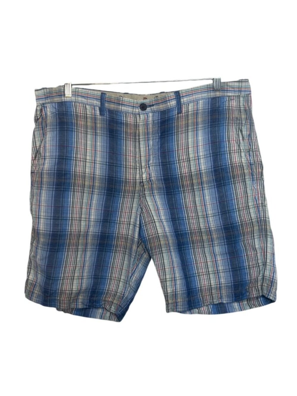 Tommy Bahama Plaid Linen Blend‎ Shorts Mens Size 40 Blue